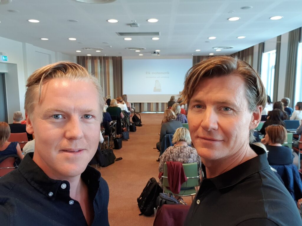 Fredrik Blomqvist och professor Andreas Ryve, författare till Rik matematik.