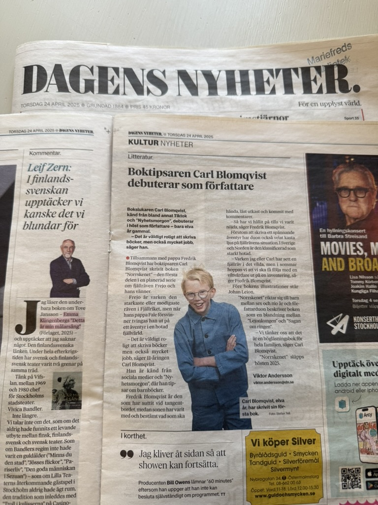 Dagens Nyheter först med nyheten om Sagan om Frejo
