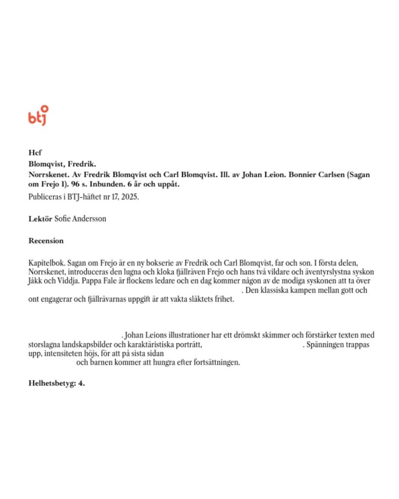 BTJ-recension av Norrskenet