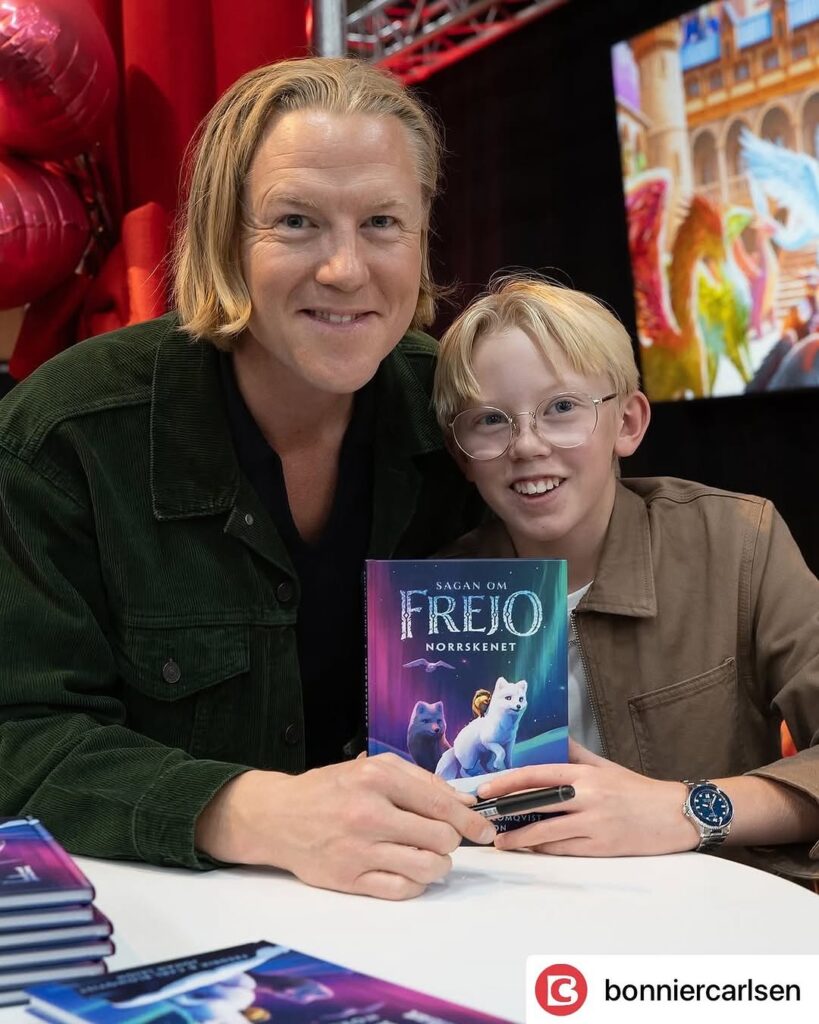 Fredrik och Carl Blomqvist på Bokmässan 2025 med Sagan om Frejo_Bonnier Carlsen